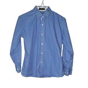 Men’s Royal Blue & White Long Sleeves Dress Shirt